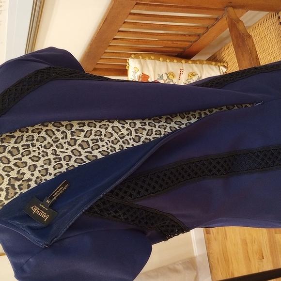 Laundry by Shelli Segal Knee Length Cap Sleeve Ladies Dress Size:10 Color:Navy - Picture 9 of 12